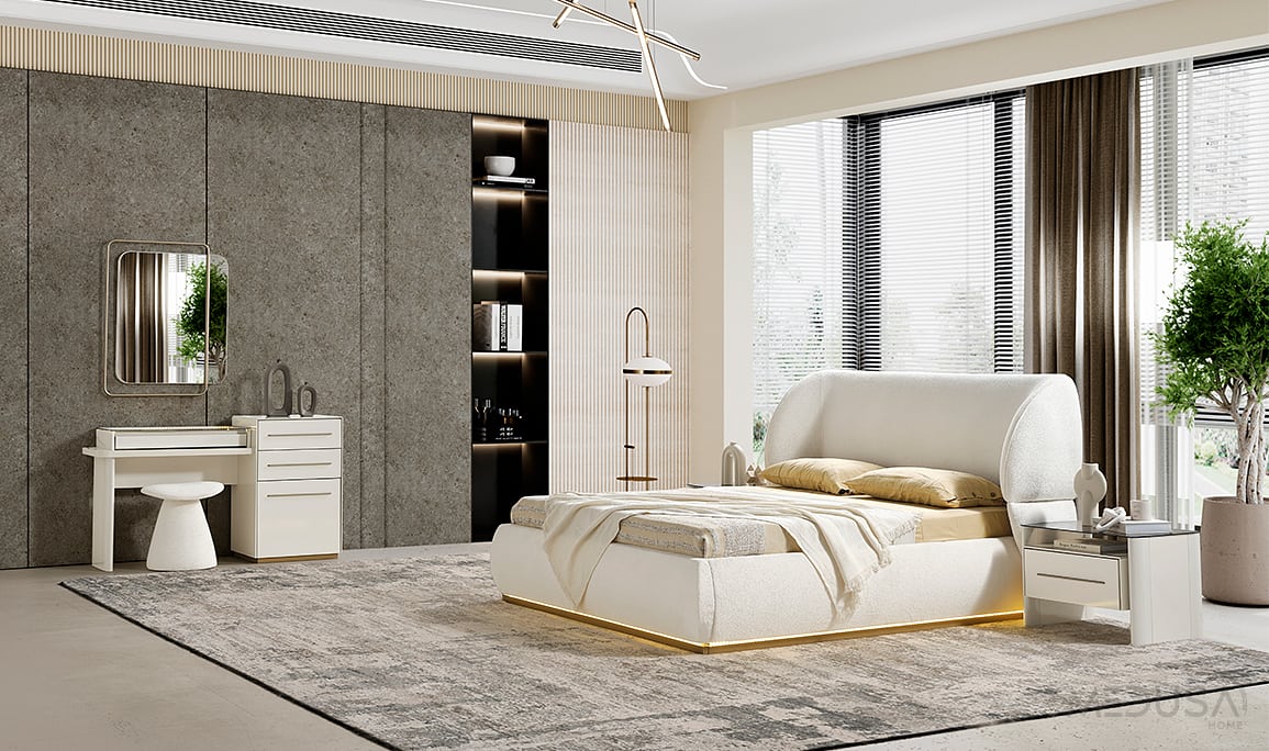 Medusa Home Mobilya - Petron Yatak Odası Cam Kapaklı