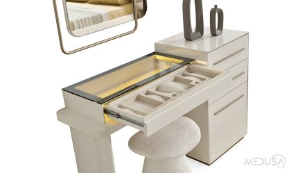 Medusa Home Mobilya - Petron Yatak Odası Cam Kapaklı