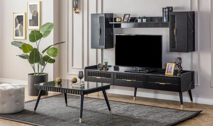 Medusa Home Mobilya - Photon Siyah Yemek Odası