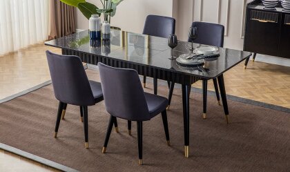 Medusa Home Mobilya - Photon Siyah Yemek Odası