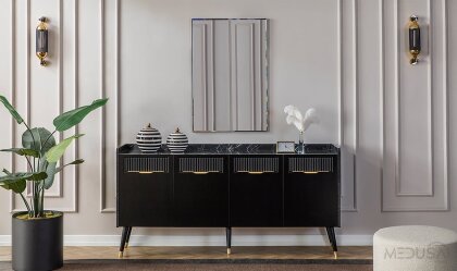 Medusa Home Mobilya - Photon Siyah Yemek Odası