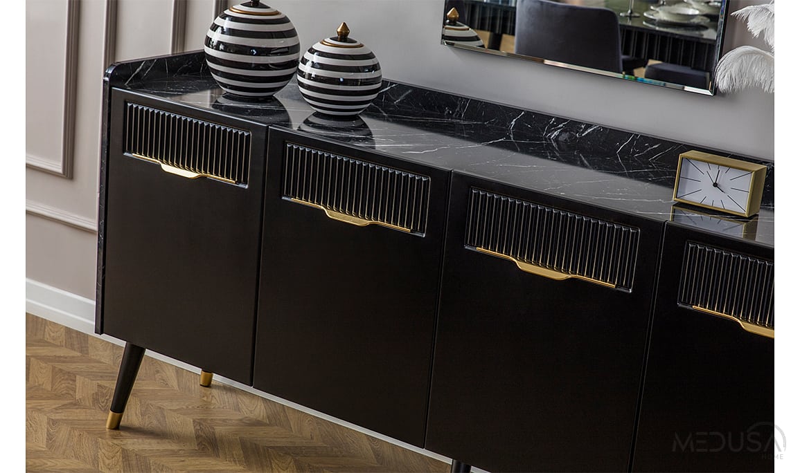 Medusa Home Mobilya - Photon Siyah Yemek Odası