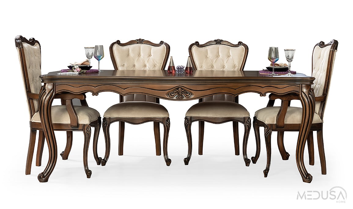 Medusa Home Mobilya - Pırlanta Avangarde Ceviz Yemek Masası