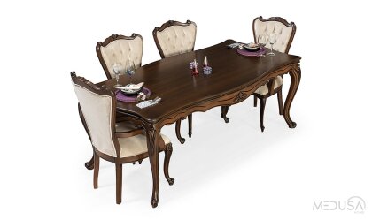 Medusa Home Mobilya - Pırlanta Avangarde Ceviz Yemek Masası