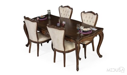 Medusa Home Mobilya - Pırlanta Avangarde Ceviz Yemek Masası