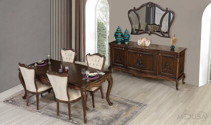 Medusa Home Mobilya - Pırlanta Avangarde Ceviz Yemek Odası