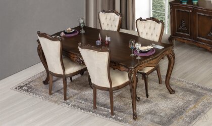 Medusa Home Mobilya - Pırlanta Avangarde Ceviz Yemek Odası