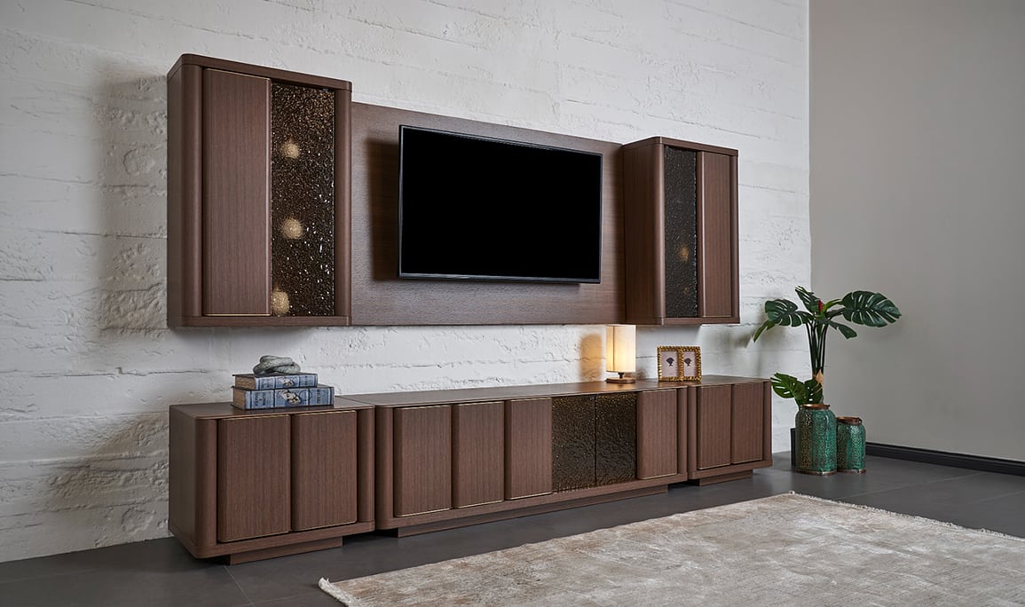 Medusa Home Mobilya - Piyano Füzyon Camlı Tv Ünitesi