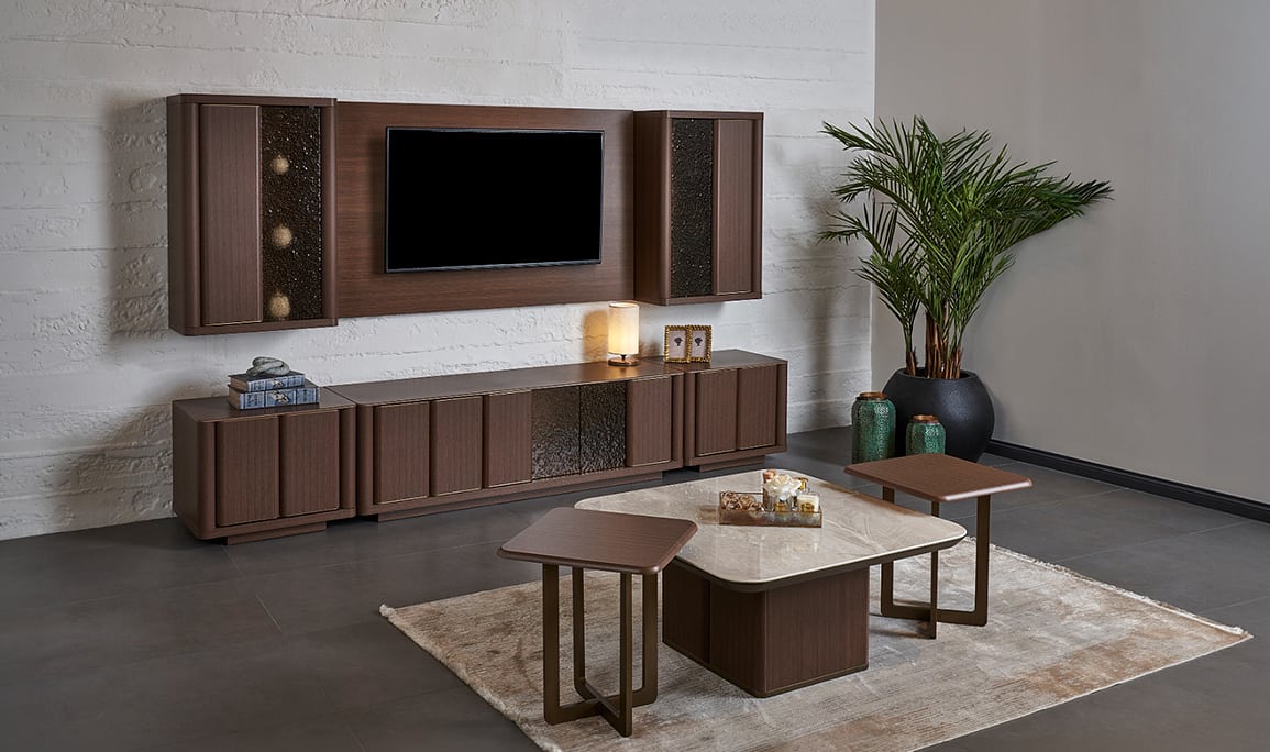 Medusa Home Mobilya - Piyano Füzyon Camlı Tv Ünitesi