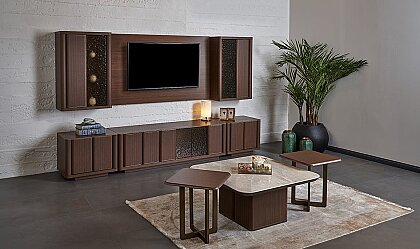 Medusa Home Mobilya - Piyano Füzyon Camlı Tv Ünitesi