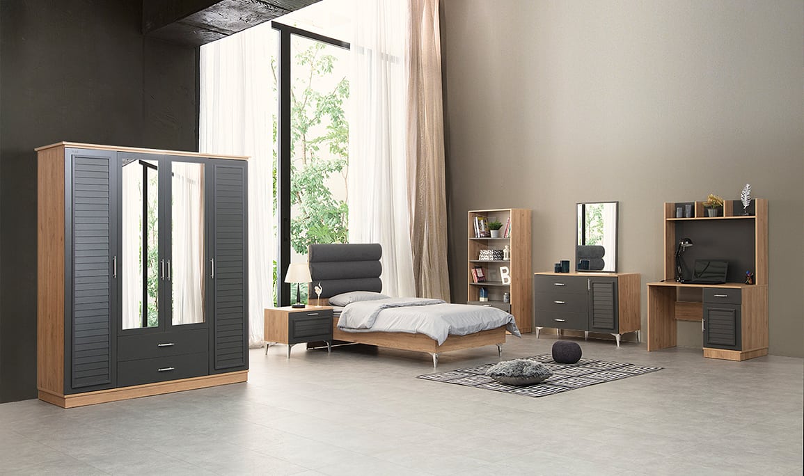 Medusa Home Mobilya - Plus Antrasit Genç Odası