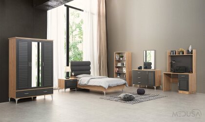 Medusa Home Mobilya - Plus Antrasit Genç Odası