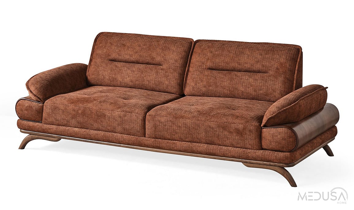 Medusa Home Mobilya - Polaris Kiremit Üçlü Koltuk