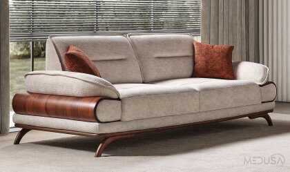 Medusa Home - Polaris Krem Üçlü Koltuk Medusa Home - Polaris Krem Üçlü Koltuk