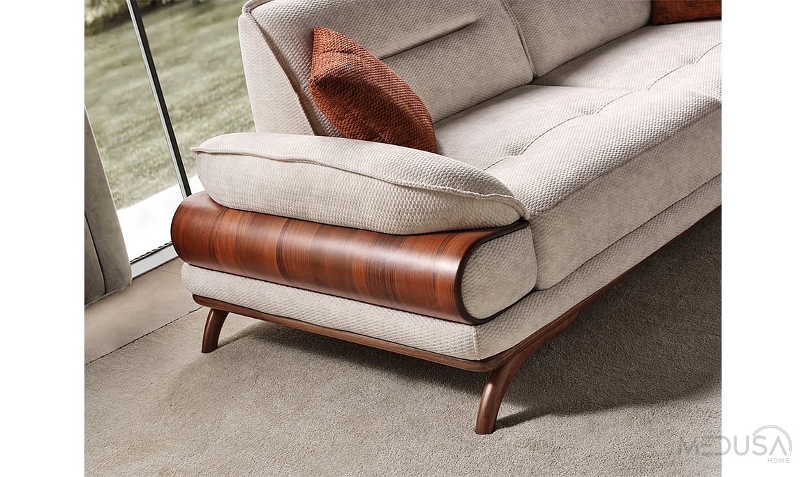 Medusa Home Mobilya - Polaris Krem Üçlü Koltuk