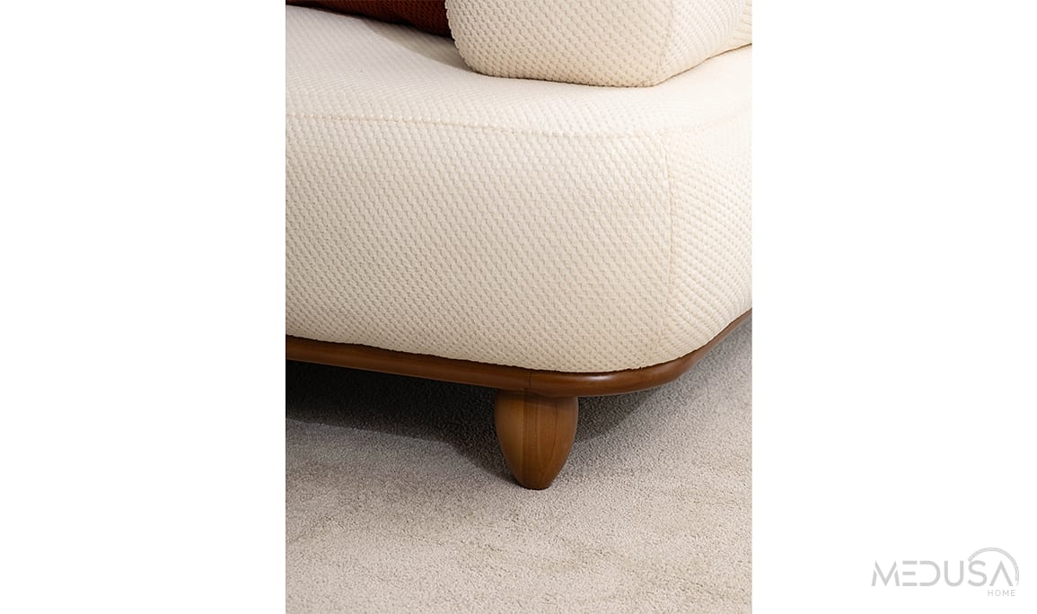 Medusa Home Mobilya - Polo Beyaz Üçlü Koltuk