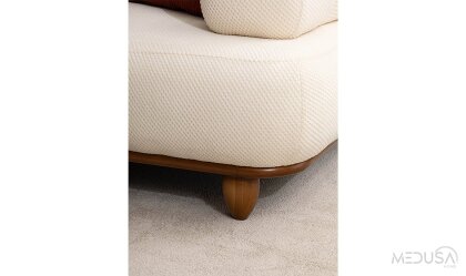 Medusa Home Mobilya - Polo Beyaz Üçlü Koltuk
