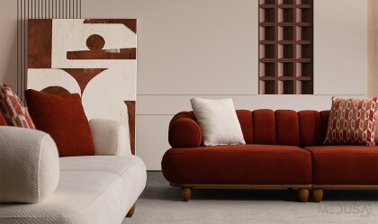 Medusa Home Mobilya - Polo Kiremit Üçlü Koltuk