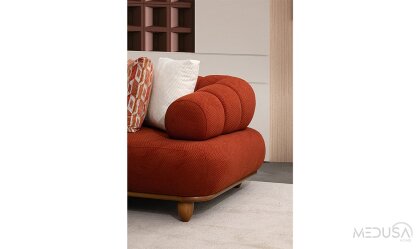 Medusa Home Mobilya - Polo Kiremit Üçlü Koltuk