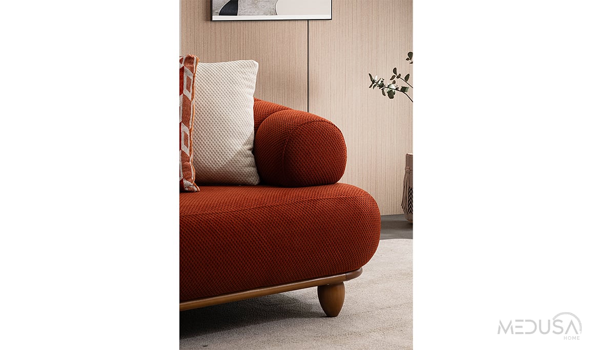 Medusa Home Mobilya - Polo Kiremit Üçlü Koltuk