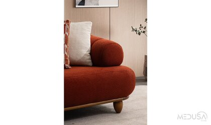 Medusa Home Mobilya - Polo Kiremit Üçlü Koltuk