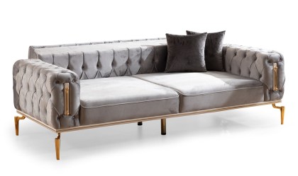 Medusa Home Mobilya - Polo Midnight Üçlü Koltuk Beyaz