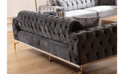 Medusa Home Mobilya - Polo Midnight Üçlü Koltuk Siyah