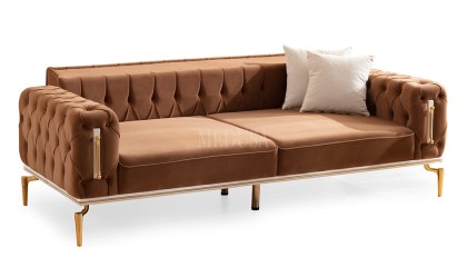 Medusa Home Mobilya - Polo Sunrise Üçlü Koltuk Kahve