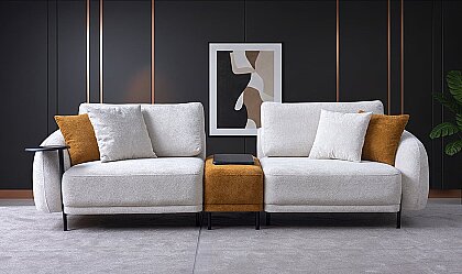 Medusa Home Mobilya - Poodle Sehpalı Üçlü Koltuk