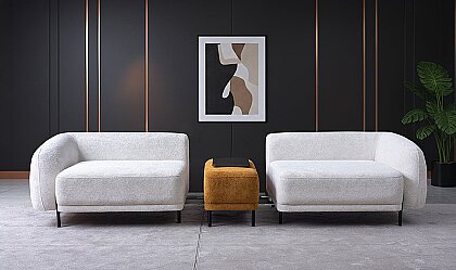 Medusa Home Mobilya - Poodle Sehpalı Üçlü Koltuk