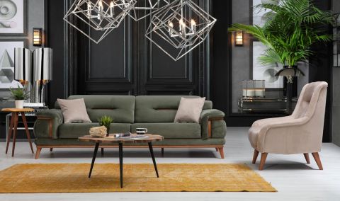 Medusa Home Mobilya - Poyraz Koltuk Takımı Kahve Yeşil