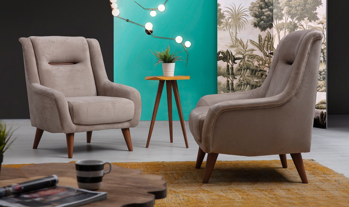 Medusa Home Mobilya - Poyraz Koltuk Takımı Kahve Yeşil