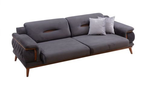 Medusa Home Mobilya - Poyraz Üçlü Koltuk Antrasit