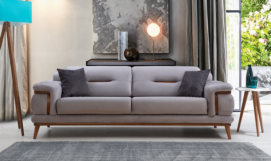 Medusa Home Mobilya - Poyraz Üçlü Koltuk Antrasit