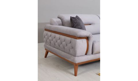 Medusa Home Mobilya - Poyraz Üçlü Koltuk Gri