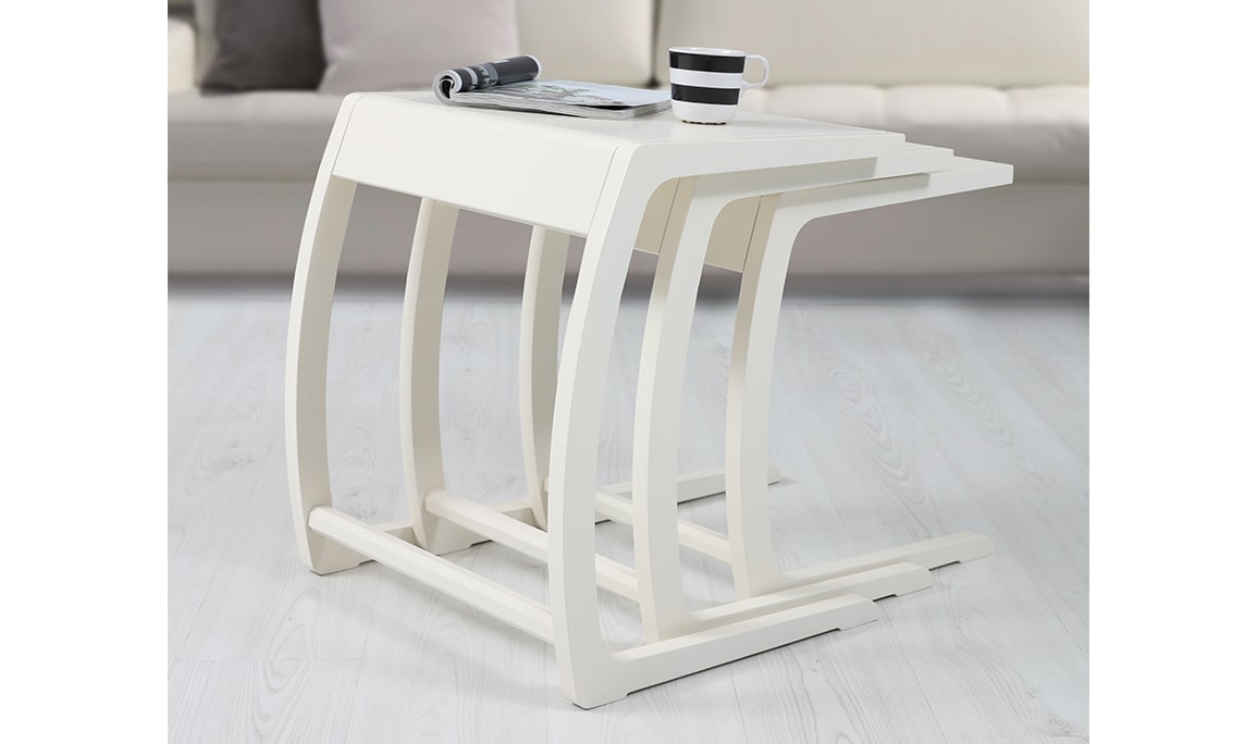 Medusa Home Mobilya - Prada White Zigon Sehpa