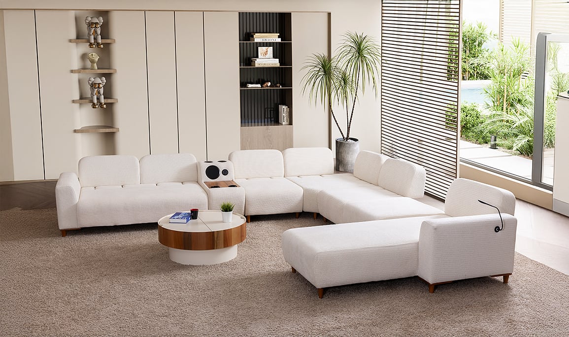 Medusa Home Mobilya - Prago Ses Sistemli Köşe Takımı