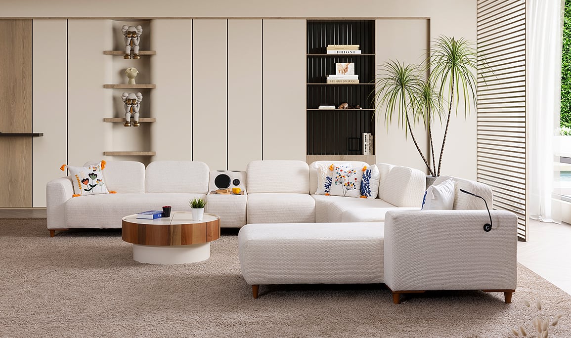 Medusa Home Mobilya - Prago Ses Sistemli Köşe Takımı