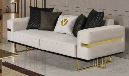 Medusa Home Mobilya - Premier Karamel Üçlü Koltuk