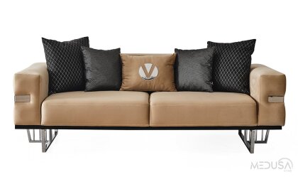 Medusa Home Mobilya - Premier White Üçlü Koltuk