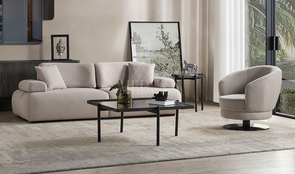 Medusa Home Mobilya - Puffy Üçlü Koltuk