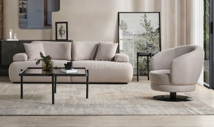 Medusa Home Mobilya - Puffy Üçlü Koltuk