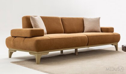 Medusa Home - Pulse Gold Taba Üçlü Koltuk Medusa Home - Pulse Gold Taba Üçlü Koltuk
