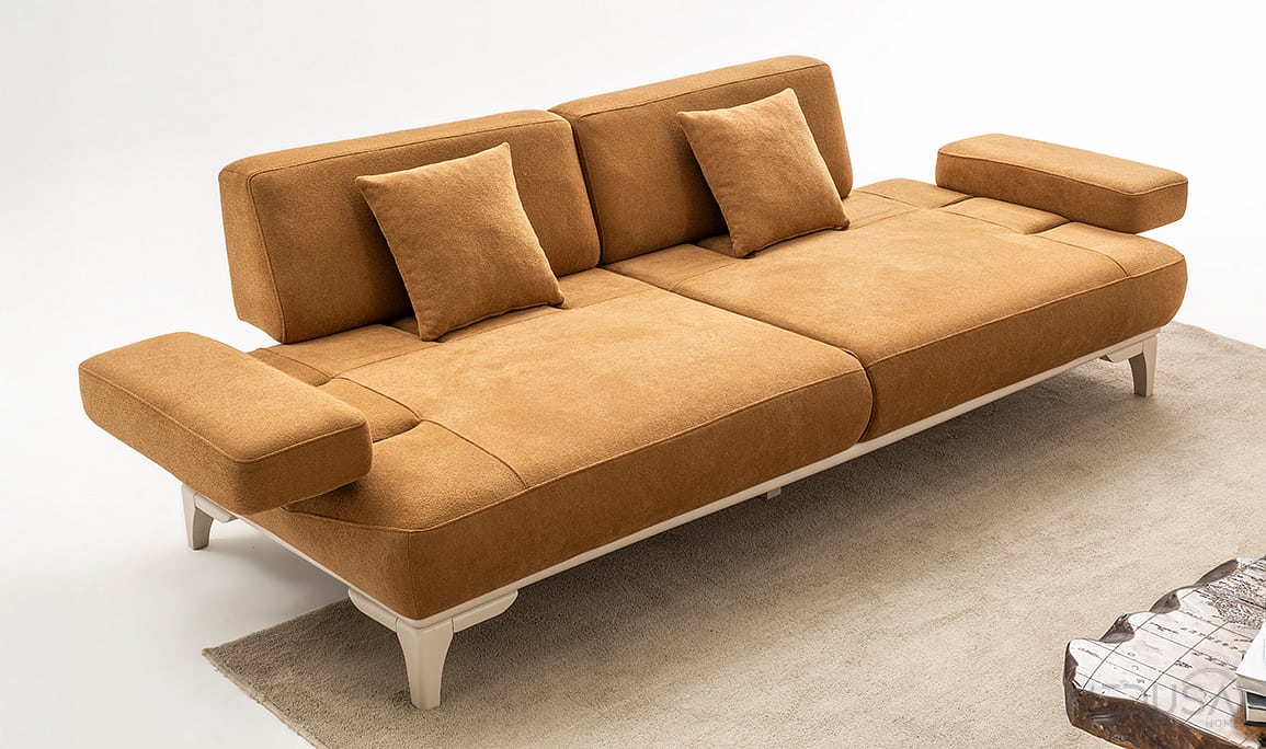 Medusa Home Mobilya - Pulse Gold Taba Üçlü Koltuk