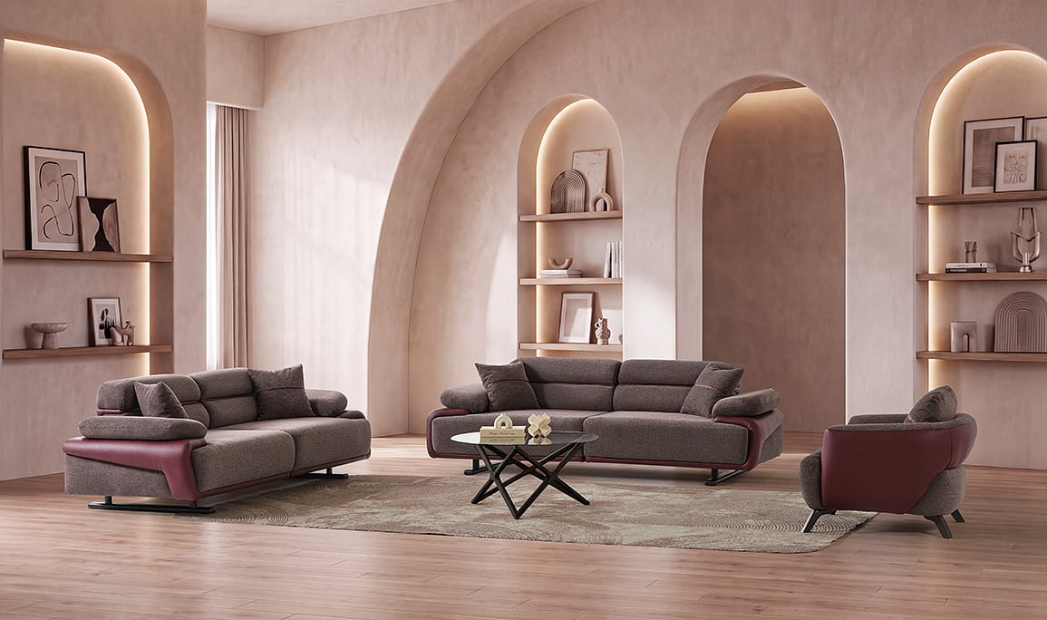Medusa Home Mobilya - Puma Mürdüm Koltuk Takımı