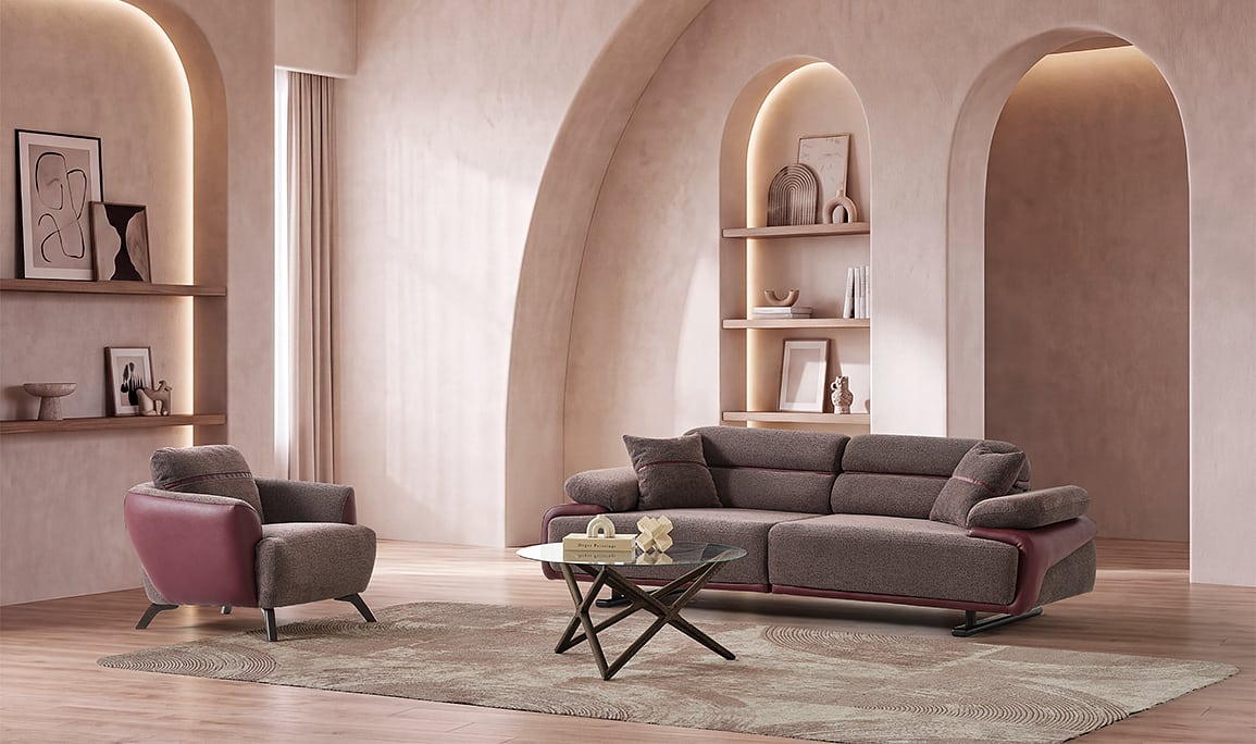 Medusa Home Mobilya - Puma Mürdüm Koltuk Takımı