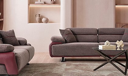 Medusa Home Mobilya - Puma Mürdüm Üçlü Koltuk