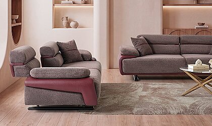 Medusa Home Mobilya - Puma Mürdüm Üçlü Koltuk