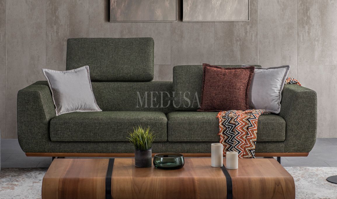 Medusa Home Mobilya - Quarter Üçlü Koltuk Yeşil