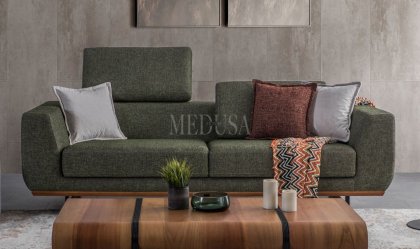 Medusa Home Mobilya - Quarter Üçlü Koltuk Yeşil